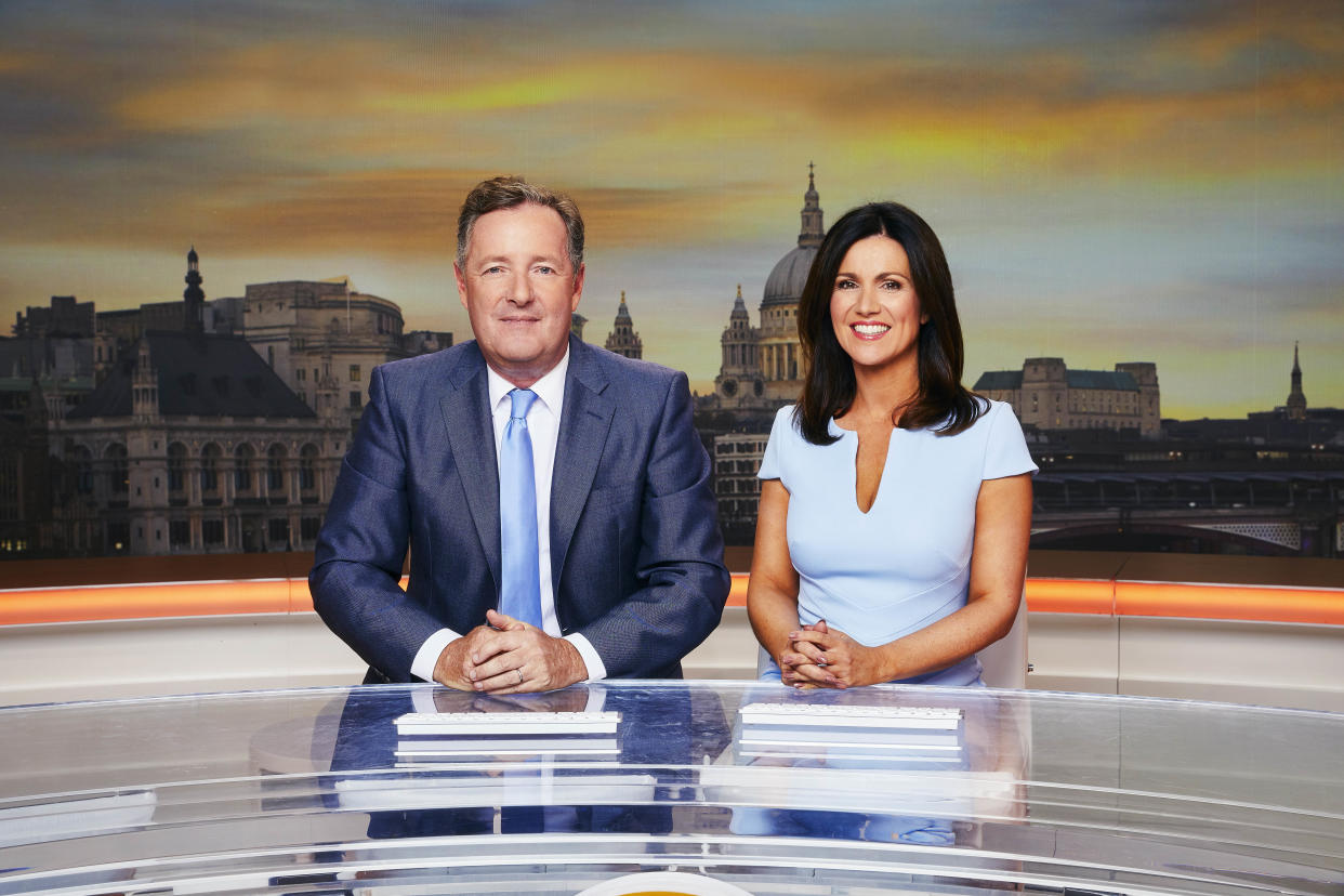 Piers Morgan and Susanna Reid at Good Morning Britain. (ITV/Nicky Johnson)