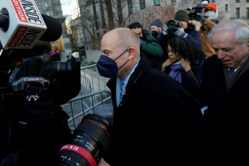 Former attorney Michael Avenatti arrives at a federal court in Manhattan for his criminal trial on 27 January 2022 (AFP/Getty)