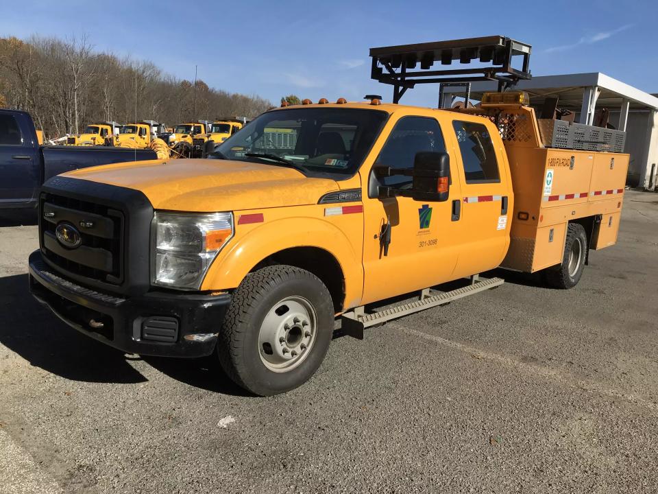 PennDOT work crews, such as the one pictured here, will conduct several roadway improvement projects that will lead to detours and road closures in Falls and Tinicum townships. This set of roadway improvement projects will continue through mid-May.