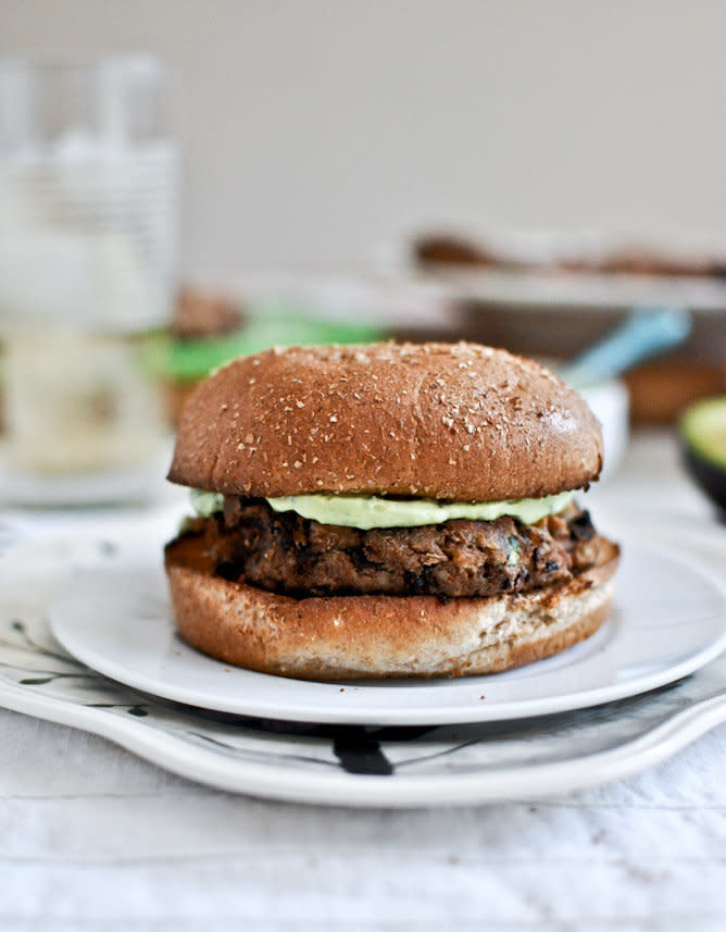 <strong>Get the <a href="http://www.howsweeteats.com/2012/06/easy-double-bean-burgers-with-avocado-basil-cream/" target="_blank">Easy Double Bean Burgers recipe</a> by How Sweet It Is</strong>