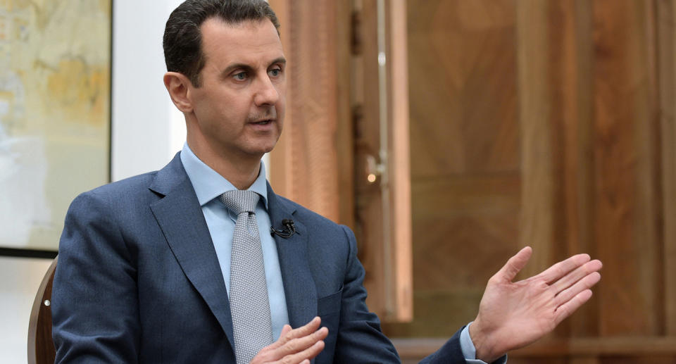 Syrian President Bashar Assad during an interview with Yahoo News. (Yahoo News)