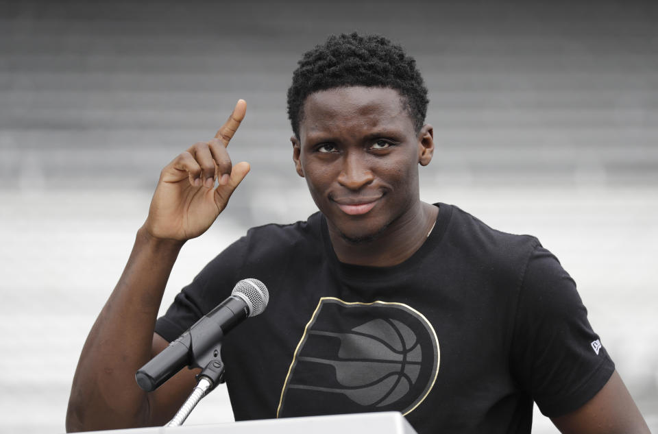 Victor Oladipo is getting more involved in politics. (AP Photo/Darron Cummings)