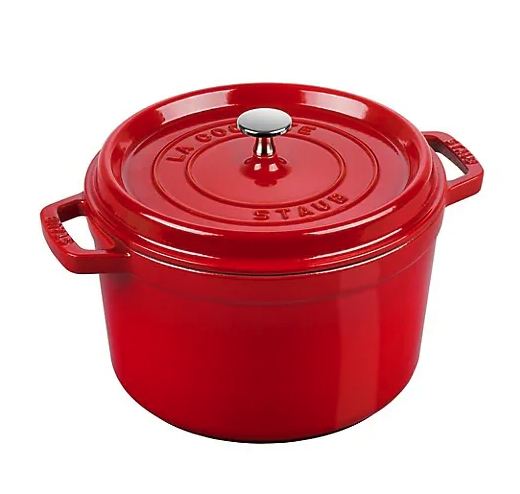 Staub 4.8L High Round Cocotte. Image via The Bay.