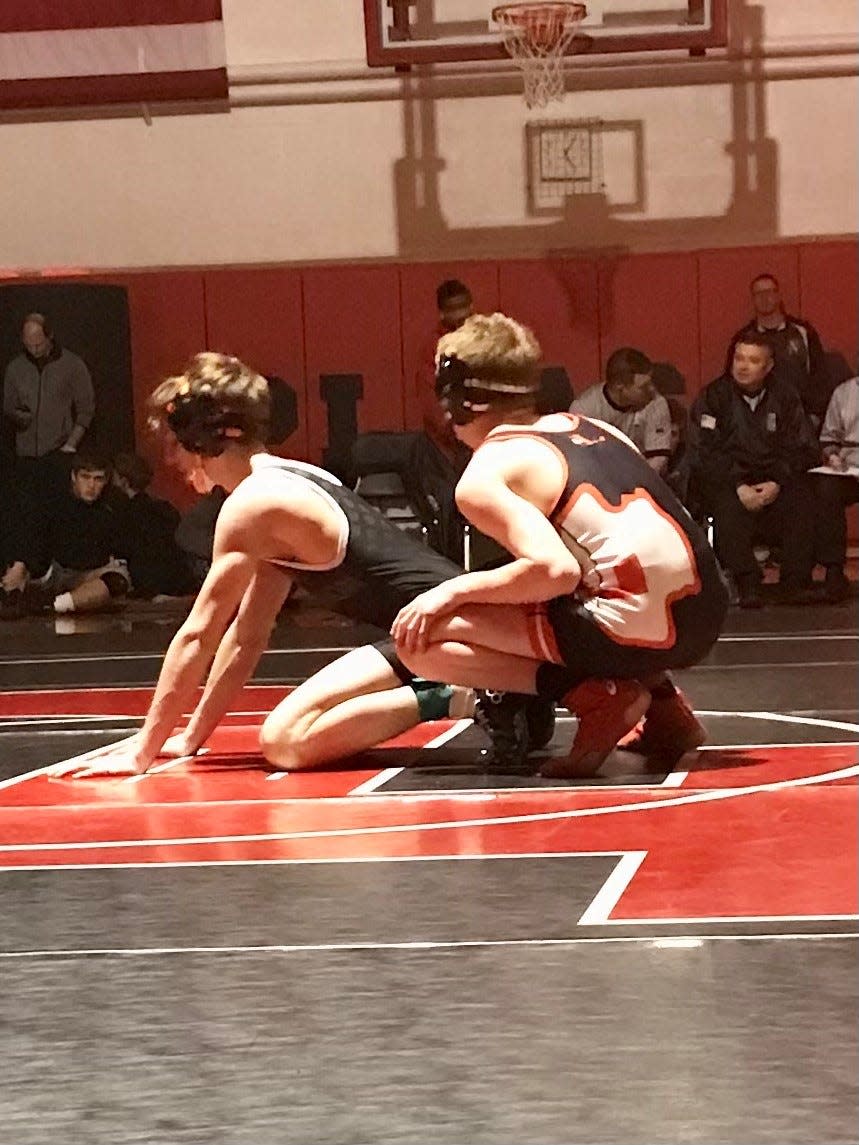 North Union's Trace Williams competes in the finals of last year's Sally George Wrestling Invitational at Pleasant.