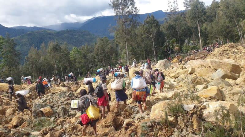 Aftermath of landslide in Enga Province