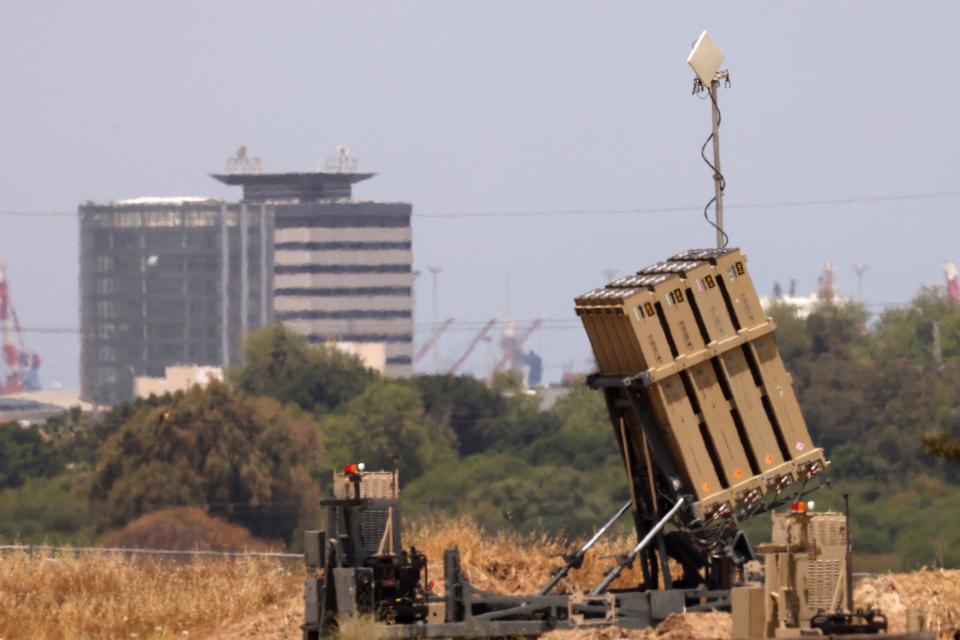 This picture shows a battery of Israel's Iron Dome air defence system in the southern city of Ashdod on May 12, 2023. / Credit: JACK GUEZ/AFP via Getty Images