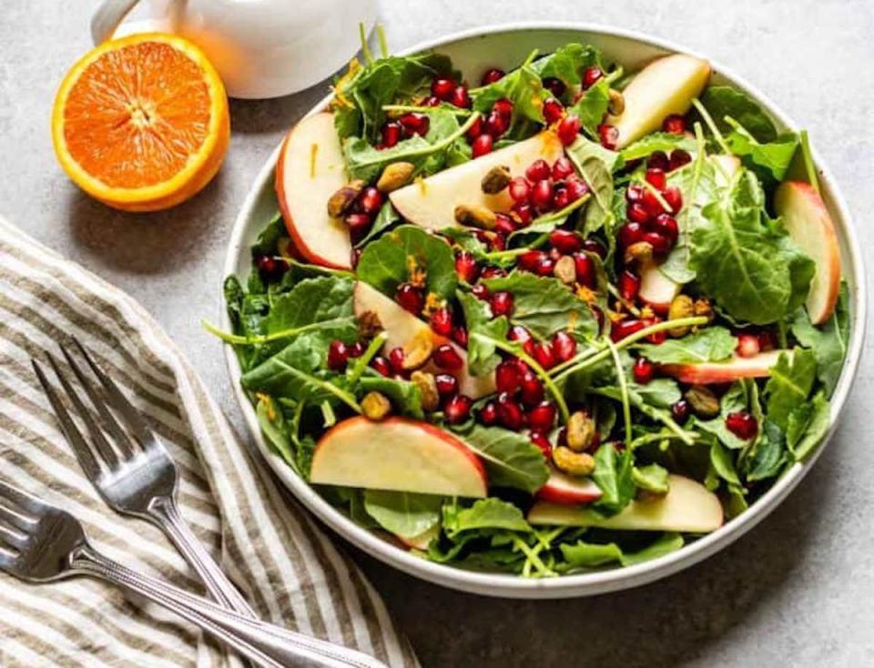 Kale and Apple Salad with Maple Mustard Dressing