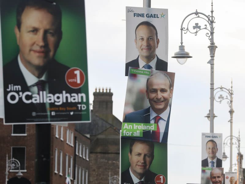Election posters on lamposts in Dublin