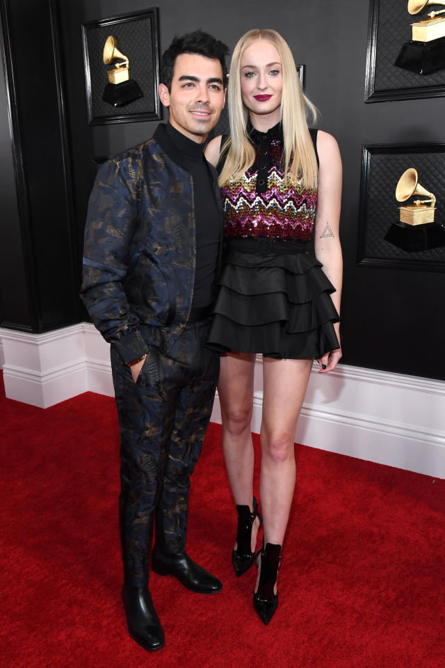 Sophie Turner and Joe Jonas Match in Black at Grammy Awards in 2020