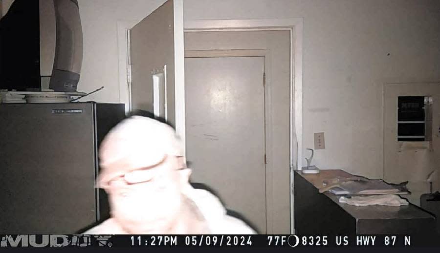 An image of the “Lake Gardens Bandit” captured by a hunting camera installed in the building.