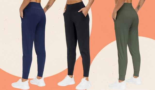 Sweatpants Women High Waisted Tummy Control Pants Trendy Solid Color Slim  Joggers with Pockets Running Workout Lounge Pants : : Clothing