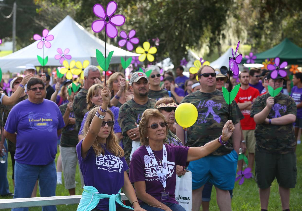 A recent Walk To End Alzheimer's in Ocala. The Alzheimer's Association will focus on equity in clinical trials during a virtual town hall on April 25 with U.S. Rep. Vern Buchanan and Florida Department of Elder Affairs Secretary Michelle Branham.