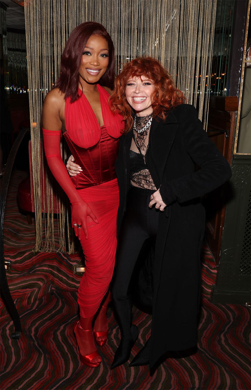 Keke Palmer and Natasha Lyonne attend W Magazine, Mark Ronson, and Gucci's Grammy After-Party at Bar Marmont on February 04, 2024 in Los Angeles, California.