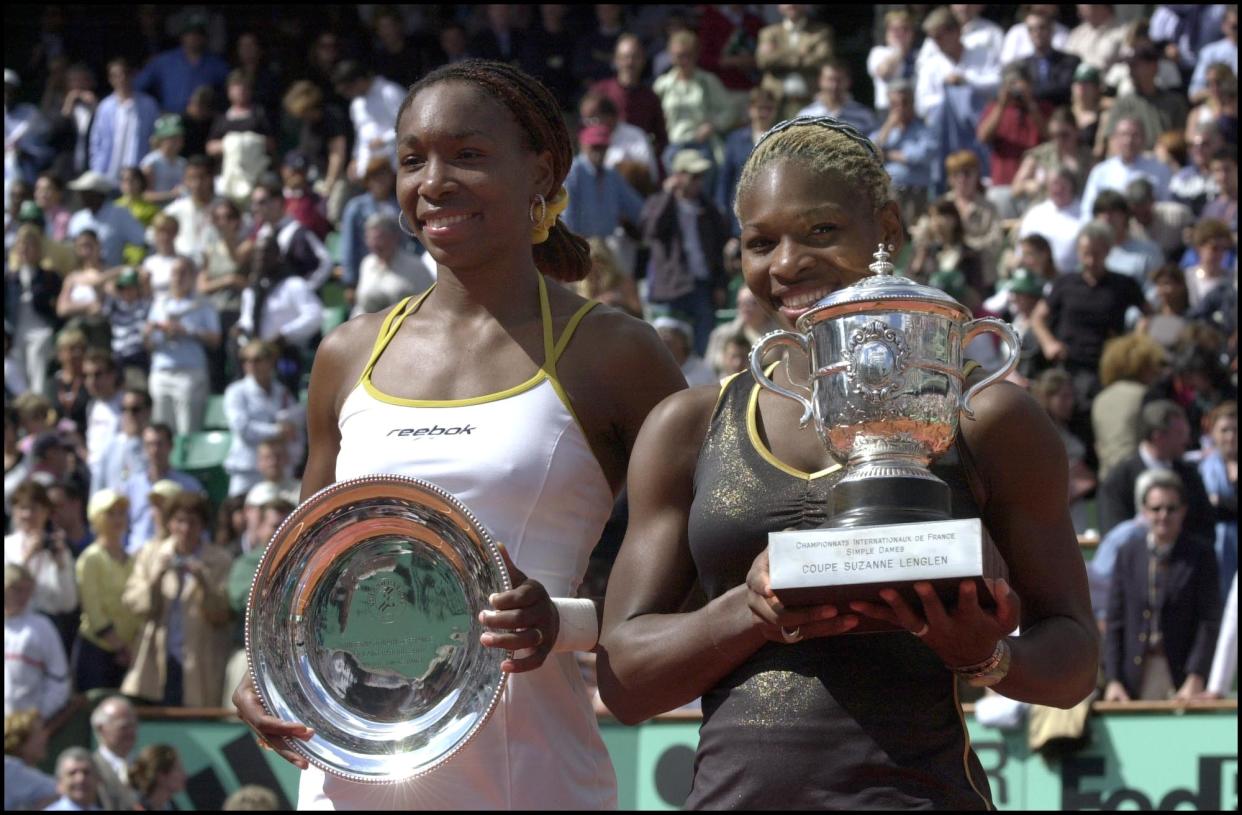Venus and Serena Williams. (Photo by Pool DUFOUR/LENHOF/Gamma-Rapho via Getty Images)