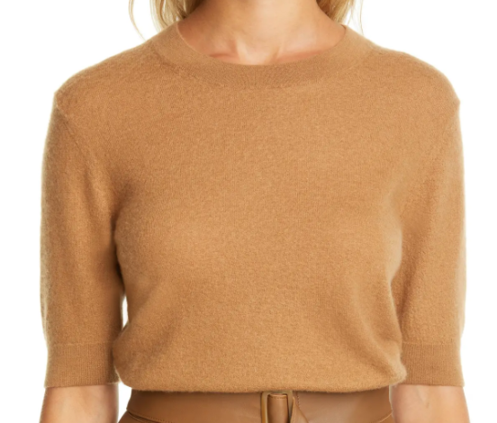 Vince Cashmere Crewneck Sweater in Camel