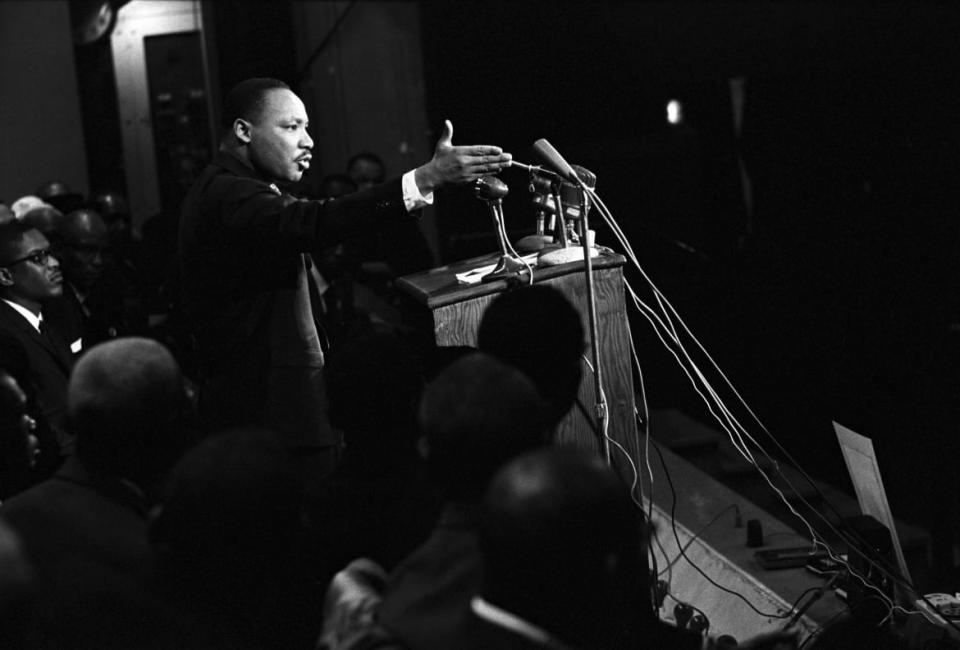 <div class="inline-image__caption"><p>Civil Rights Movement, Savannah, Georgia, June 1964. Dr. Martin Luther King, Jr. speaks at the Civic Auditorium.</p></div> <div class="inline-image__credit">All photographs are copyright Fred Baldwin from the book Dear Mr. Picasso: An Illustrated Love Affair with Freedom published by Schilt Publishing</div>