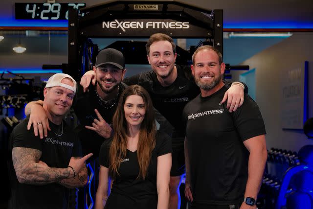 <p>Paul Khoury</p> From Left Brian Andrews, Paul Khoury, Ashley Greene, Jarod Einsohn and Bryan Bryan Whatley at NexGen Fitness in Sherman Oaks