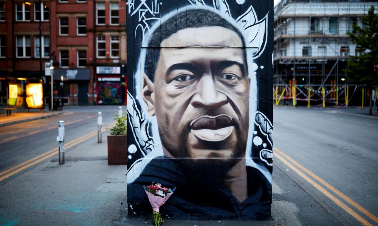 <span>A mural of George Floyd painted in Manchester by street artist Akse in June 2020, a month after Floyd was murdered in the US by a police officer.</span><span>Photograph: Christopher Thomond/the Guardian</span>