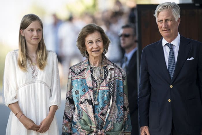 La reina Sofía junto a Felipe de Bélgica y su hija Eleonore