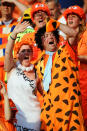 KHARKOV, UKRAINE - JUNE 09: Dutch fans soak up the atmopshere prior to the UEFA EURO 2012 group B match between Netherlands and Denmark at Metalist Stadium on June 9, 2012 in Kharkov, Ukraine. (Photo by Lars Baron/Getty Images)