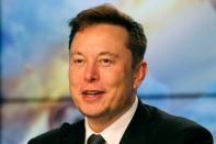 SpaceX founder and chief engineer Elon Musk speaks at a post-launch news conference to discuss the SpaceX Crew Dragon astronaut capsule in-flight abort test at the Kennedy Space Center
