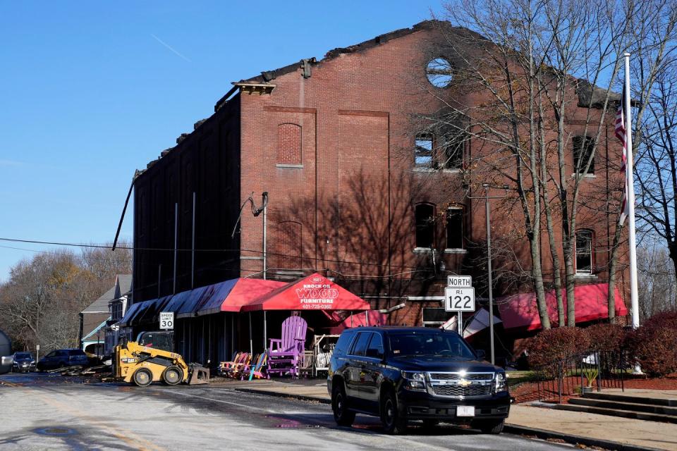 The building that housed the Knock on Wood Furniture store on Lonsdale Avenue in Lincoln was gutted by a fire that started late Thursday night.