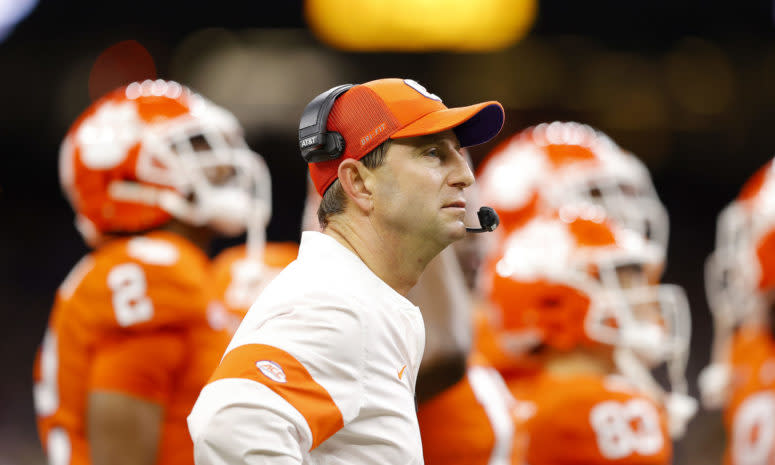 Clemson head coach Dabo Swinney not happy with the refs at the national title game in New Orleans.