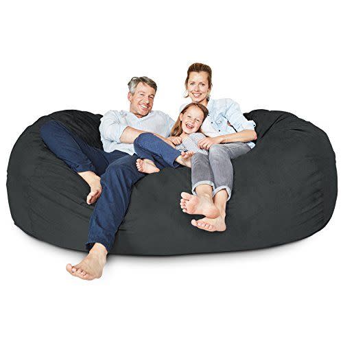 4) Lumaland Luxurious Microsuede 7-Foot Bean Bag Chair