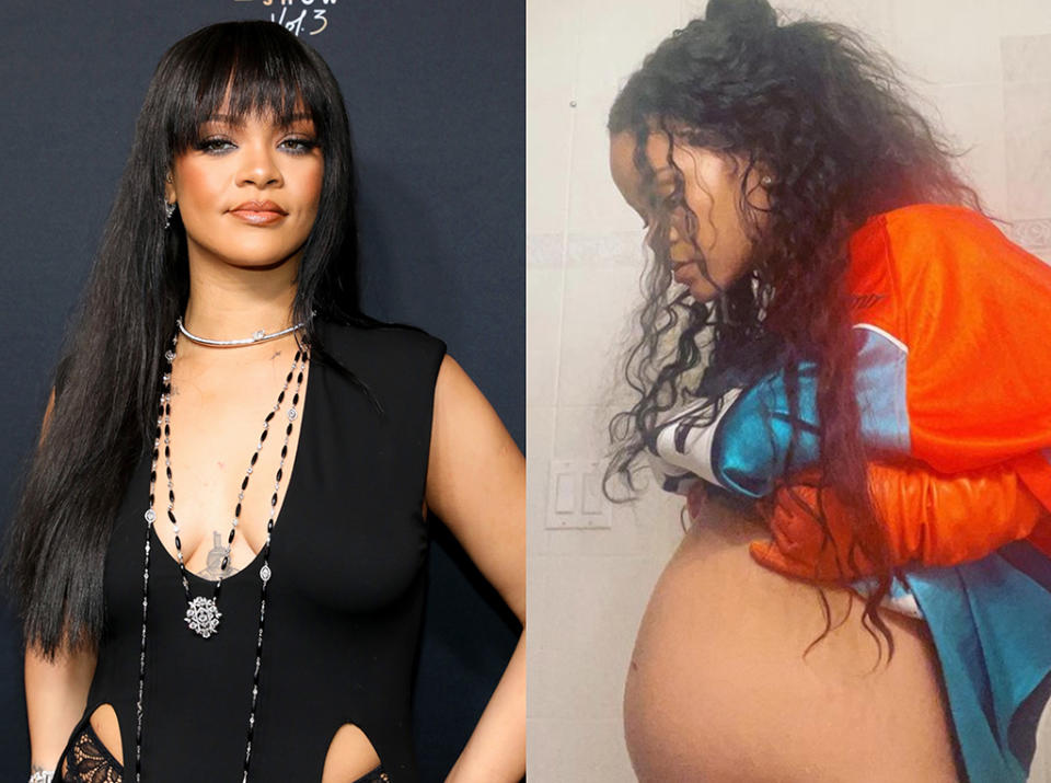 Rihanna delights fans with new photo of her baby bump.