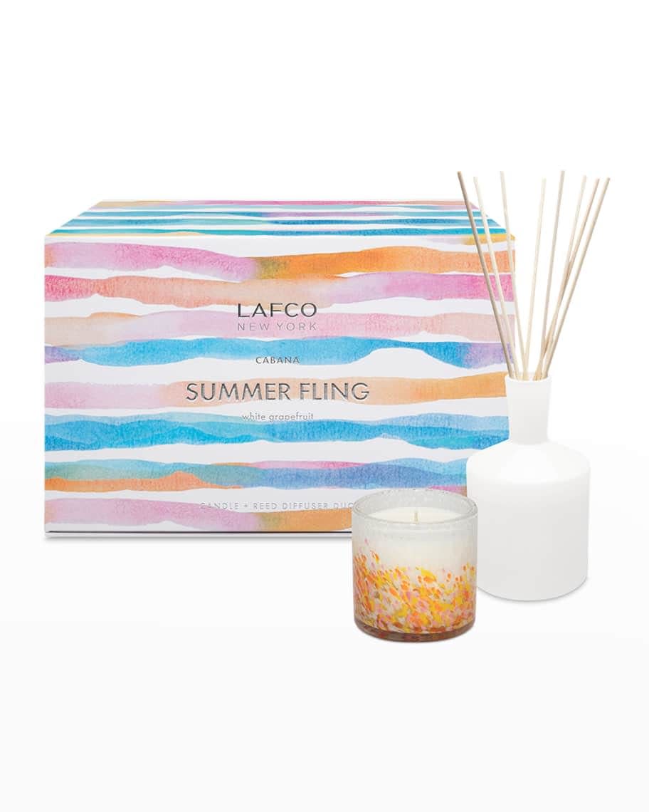 7) Lafco Summer Fling White Grapefruit Classic Candle & Diffuser Duo