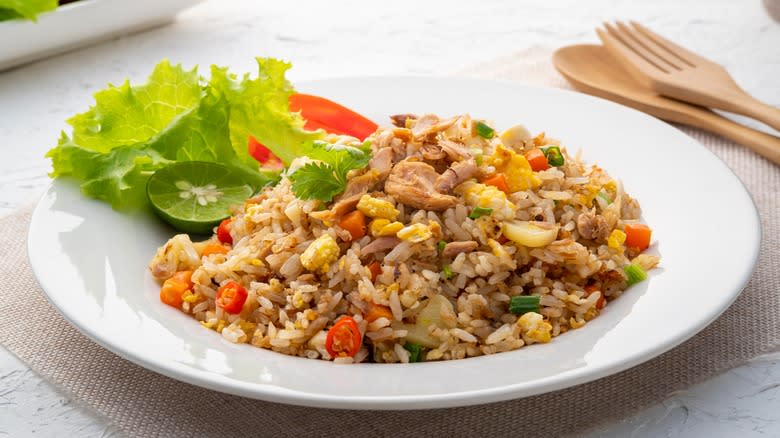 Fried rice with tuna