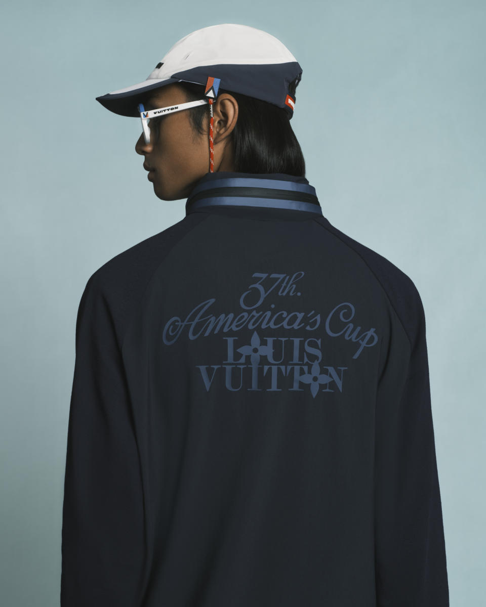 A look from Louis Vuitton's capsule collection for the Louis Vuitton 37th America’s Cup Barcelona.