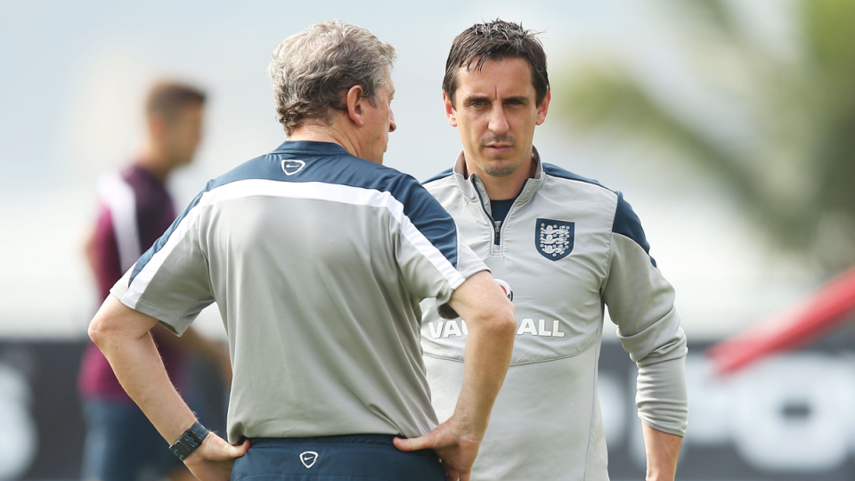 Neville worked under Roy Hodgson when he was in charge of England between 2012 and 2016 (Getty)