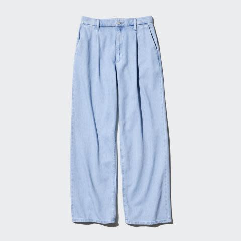 UNIQLO Women's Draped Denim Pleated Trousers