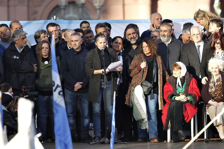 La lectura del documento en Plaza de Mayo estuvo a cargo de Alejandra Darín