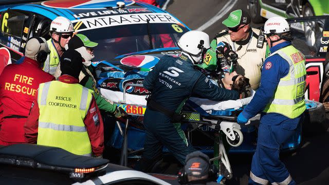 Mostert was rushed to hospital. Image: Getty