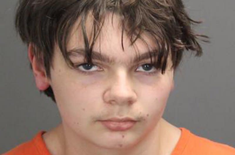 Ethan Crumbley, 15, is pictured in his booking photo as released by the Oakland County Sheriff's Office on December 1, 2021. Crumbley is serving a life sentence, without the possibility of parole, for the deaths of four students at Oxford High School near Detroit. Photo courtesy of Oakland County Sheriff's Office/UPI