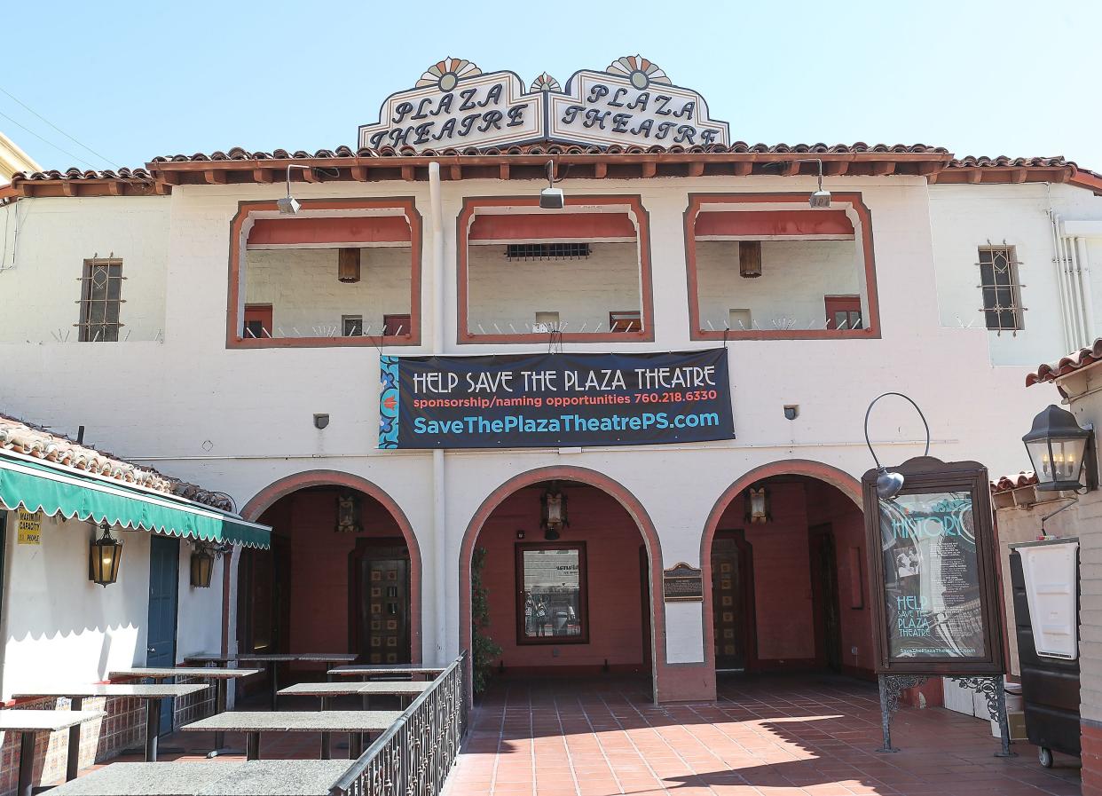 Funds are being raised to restore the historic Plaza Theatre in downtown Palm Springs, seen in 2019.