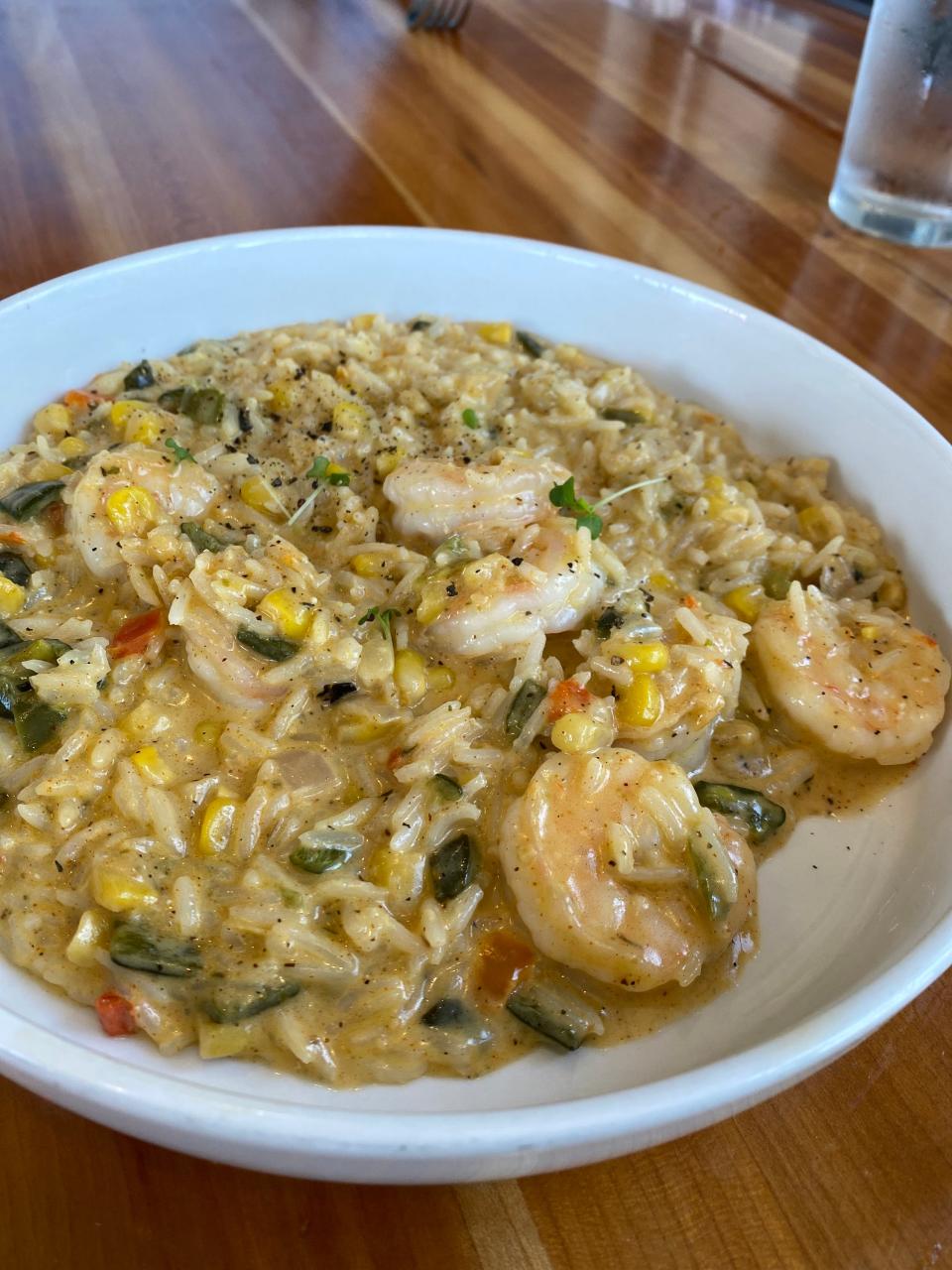 The Shrimp Maque Choux at Libro at Laurelwood, a restaurant inside East Memphis bookstore Novel.