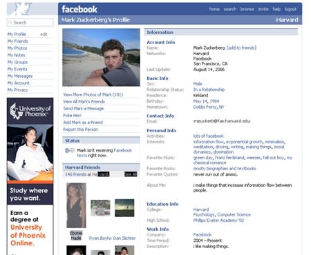 By 2006, some of the recognisable parts of Facebook had begun to materialise (Facebook)