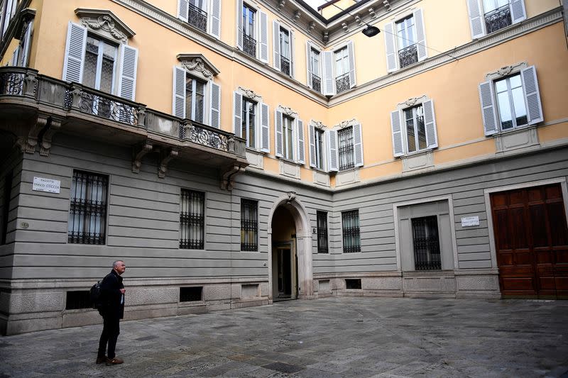 FILE PHOTO: Italy's Mediobanca headquarters is seen in Milan