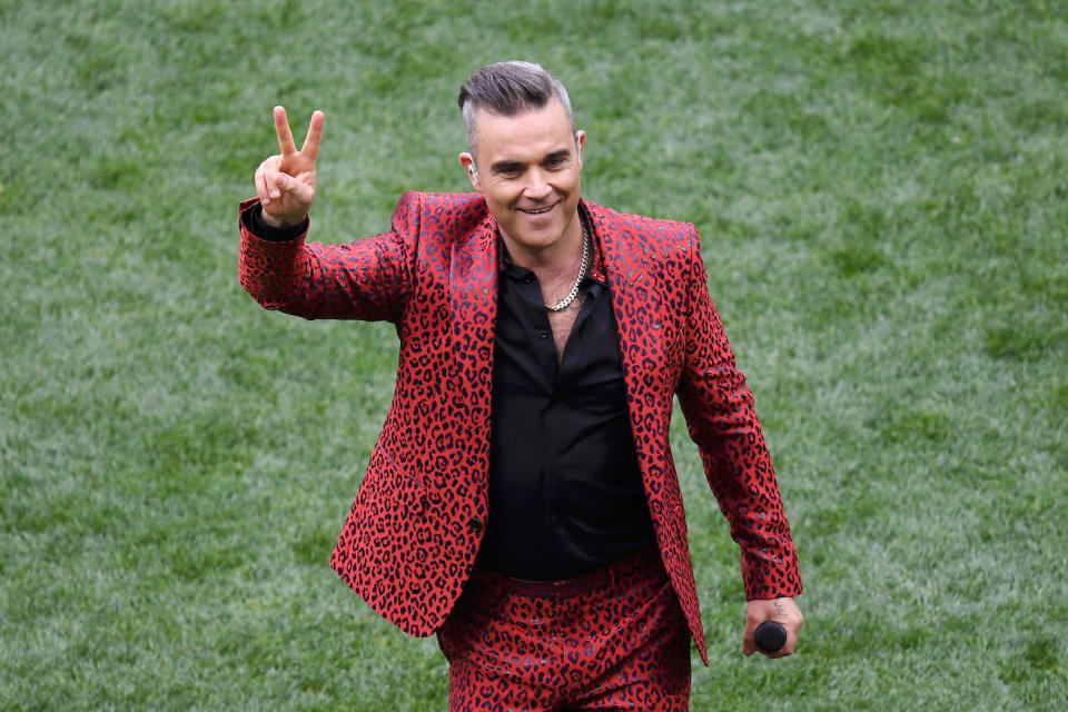 <p>Robbie Williams was the surprise performer named to sing at the opening ceremony. (Getty) </p>