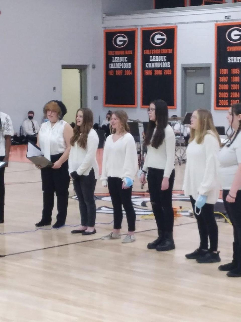 Students sing during the recent winter concert at Gardner High.