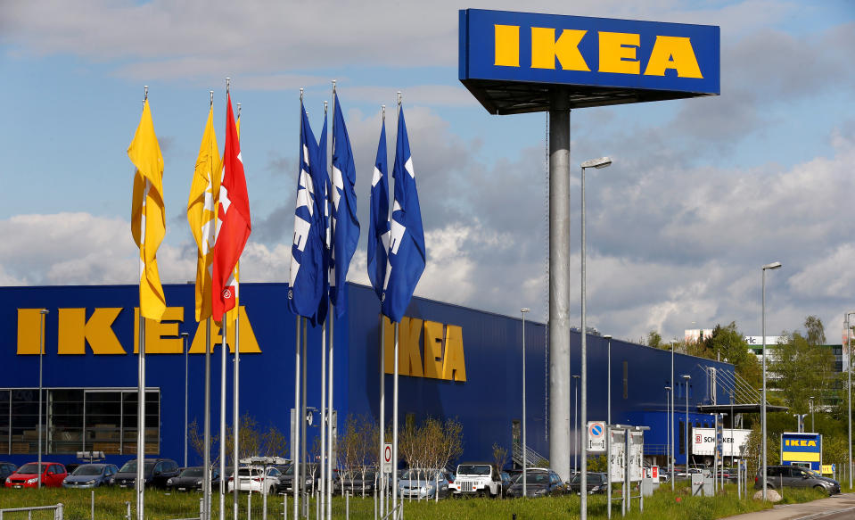 The company's logo is seen outside of an IKEA Group store in Spreitenbach, Switzerland April 27, 2016. REUTERS/Arnd Wiegmann