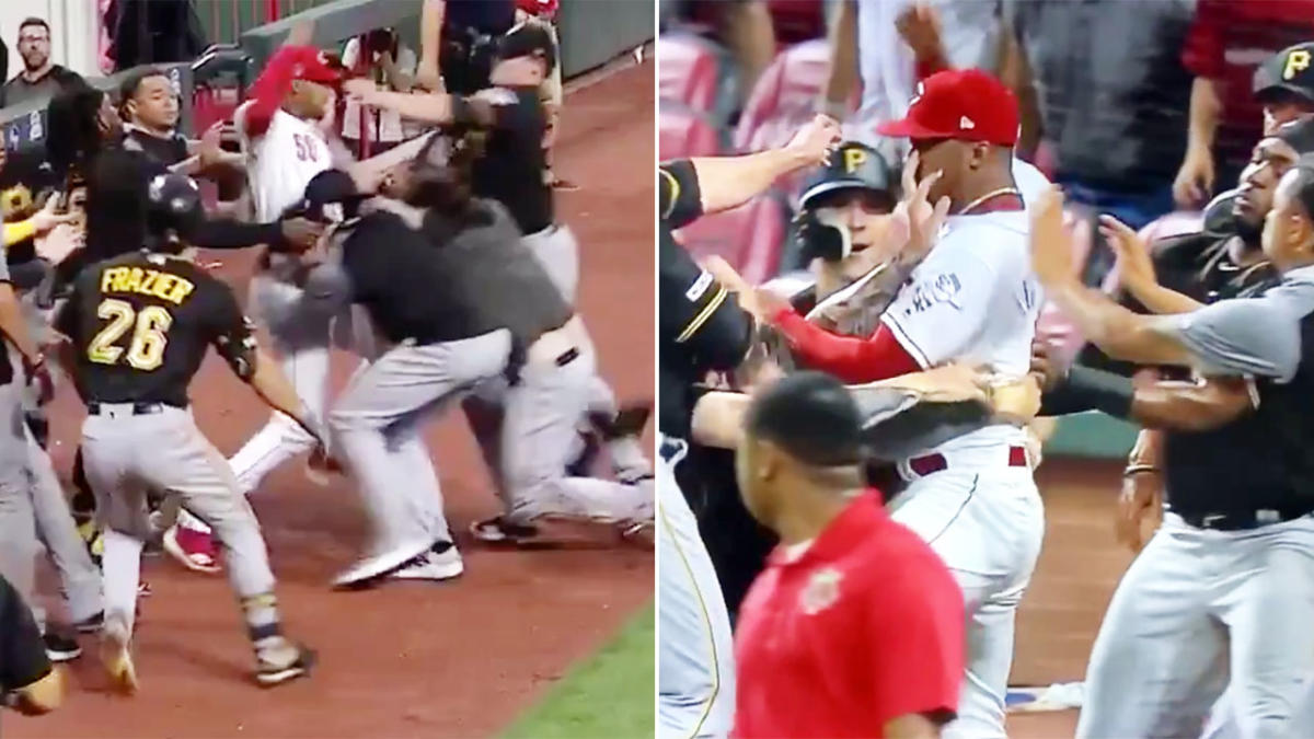 Yasiel Puig joins massive Pirates-Reds brawl moments after reported trade  to Indians