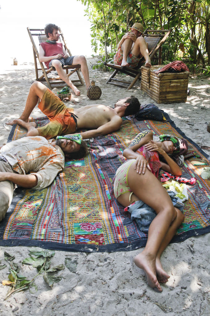 "Cut Off the Head of the Snake" - The tribe relaxes at camp during the ninth episode of "Survivor: Caramoan - Fans vs. Favorites."