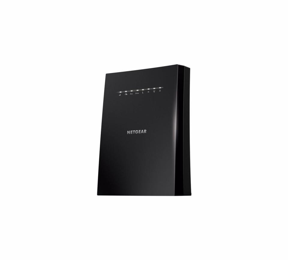 <p><strong>NETGEAR</strong></p><p>amazon.com</p><p><strong>$250.00</strong></p><p><a href="https://www.amazon.com/dp/B07V4G7B2C?tag=syn-yahoo-20&ascsubtag=%5Bartid%7C10060.g.37003876%5Bsrc%7Cyahoo-us" rel="nofollow noopener" target="_blank" data-ylk="slk:Shop Now;elm:context_link;itc:0;sec:content-canvas" class="link ">Shop Now</a></p><p>The Nighthawk’s huge size may rival that of a cereal box, but it holds six internal antennas, providing a strong signal and near-blanket coverage. It dedicates one of its three bands to communicating with the router, so there’s never any competition between the two. Netgear claims that the EX8000 mesh extender won’t reduce the existing speed of your router, and it also combines Wi-Fi coverage under one network name. Plus, its four ethernet ports allow for multiple devices to hook up to the wired connection.</p>