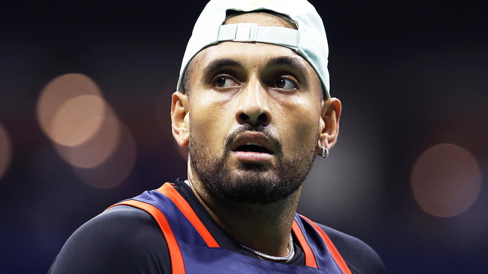 Nick Kyrgios, pictured here in action against Karen Khachanov at the US Open.