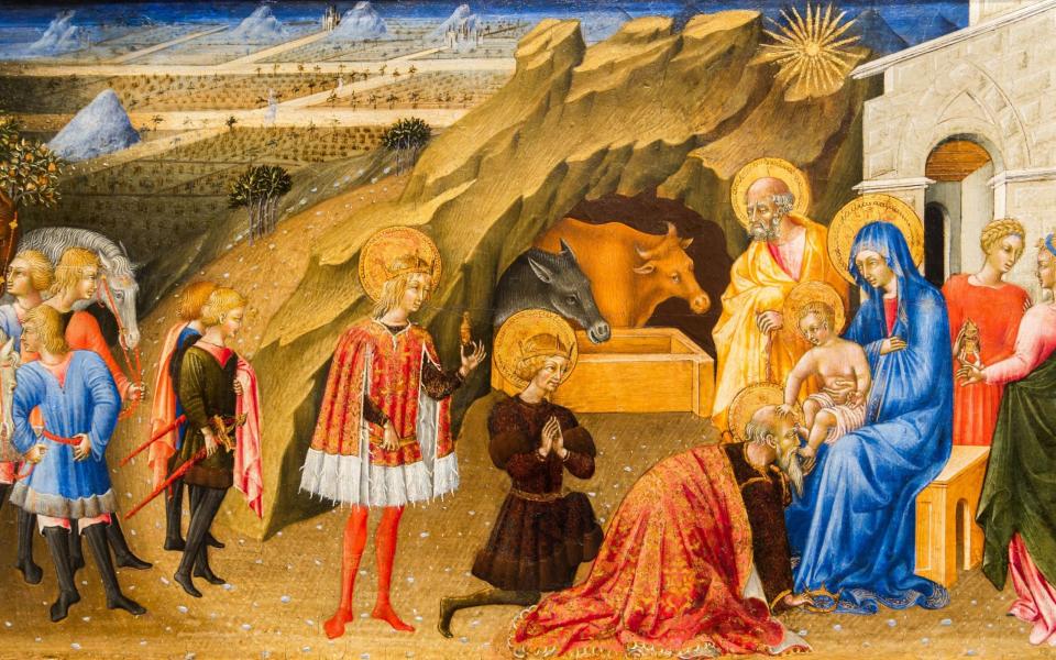 The Adoration of the Magi, 1450 by Giovanni di Paolo depicts the Star of Bethlehem - Alamy