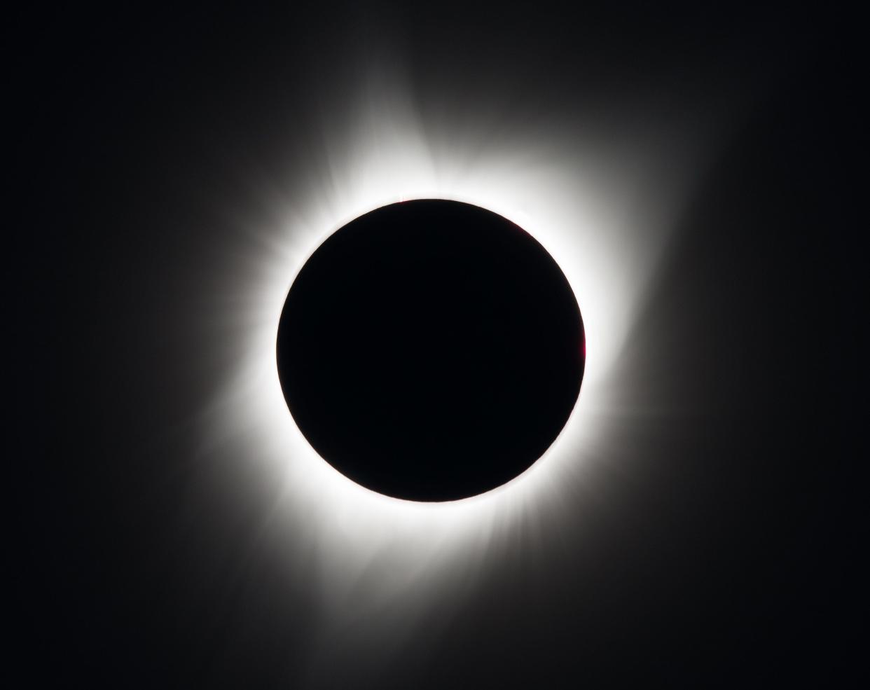A total solar eclipse on Aug. 21, 2017, above Madras, Oregon.